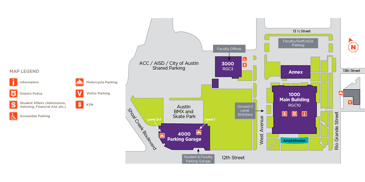 Map illustration of ACC Rio Grande Campus.