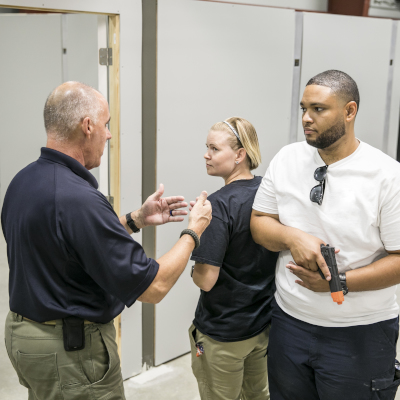 Start a new career in Criminal Justice. ACC students in a peace officer training class.